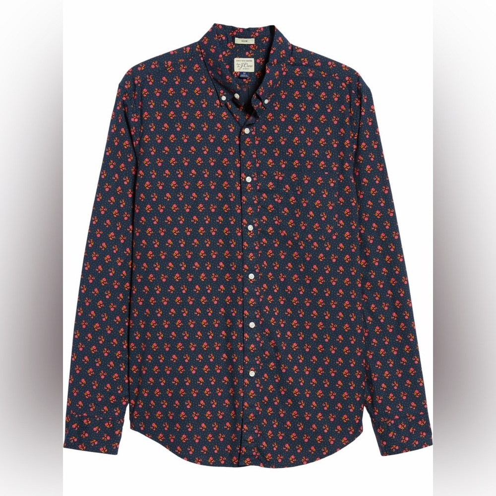 J.Crew Slim Stretch Secret Wash Floral Sport Shirt. Size XS